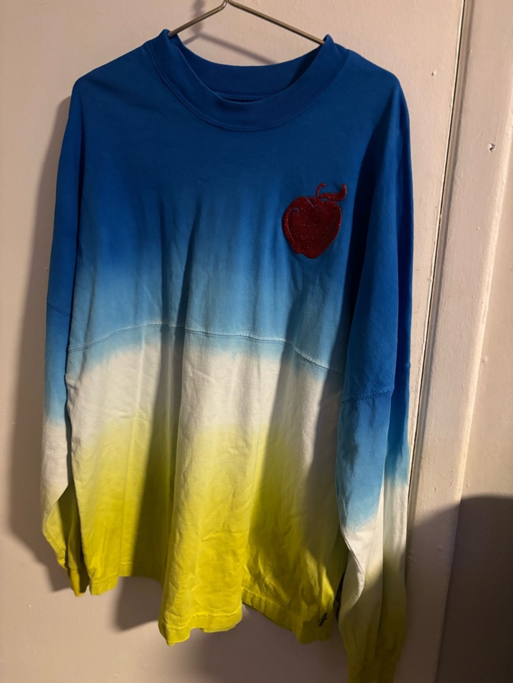 Disney Parks Spirit Jersey Blue Yellow Ombre Apple Long Sleeve Size L
(942)